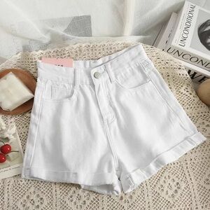 Women's White Denim Shorts